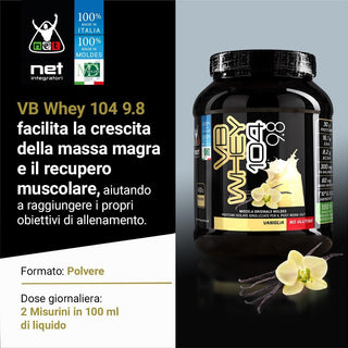 NET Integratori VB WHEY 104 9.8® Proteine Isolate Idrolizzate 450 gr