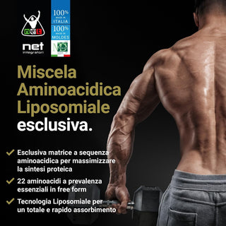 NET MAS PEP LIPOSOMIALE Pre-Intra e Post Workout con EAA Amminoacidi Essenziali e BCAA