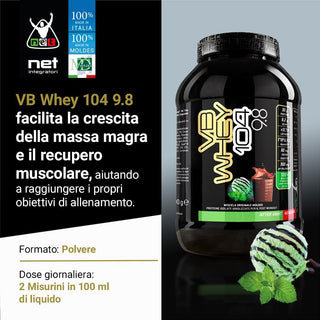 NET Integratori VB WHEY 104 9.8® Proteine Isolate Idrolizzate 900 gr