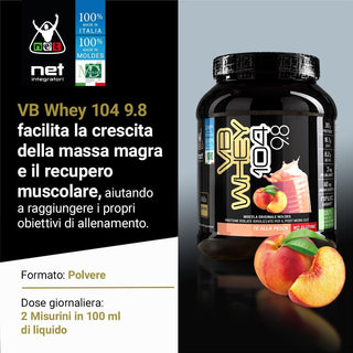 NET Integratori VB WHEY 104 9.8® Proteine Isolate Idrolizzate 450 gr