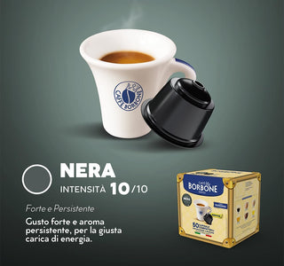 Caffè Borbone 100 capsule (2 confezioni da 50) Miscela NERA, Compatibili con le Macchine Nescafè® Dolce Gusto®