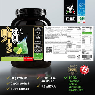 NET Integratori VB WHEY 104 9.8® Proteine Isolate Idrolizzate 450 gr