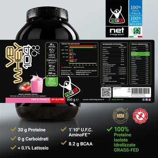 NET Integratori VB WHEY 104 9.8® Proteine Isolate Idrolizzate 900 gr