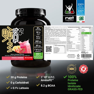 NET Integratori VB WHEY 104 9.8® Proteine Isolate Idrolizzate 450 gr