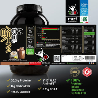 NET Integratori VB WHEY 104 9.8® Proteine Isolate Idrolizzate 900 gr