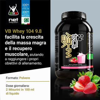 NET Integratori VB WHEY 104 9.8® Proteine Isolate Idrolizzate 900 gr