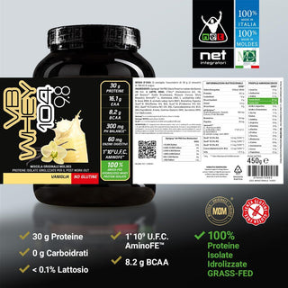 NET Integratori VB WHEY 104 9.8® Proteine Isolate Idrolizzate 450 gr