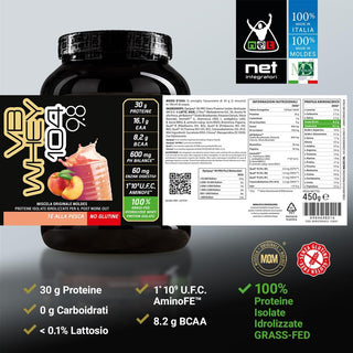 NET Integratori VB WHEY 104 9.8® Proteine Isolate Idrolizzate 450 gr
