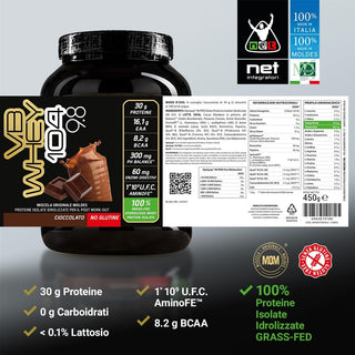 NET Integratori VB WHEY 104 9.8® Proteine Isolate Idrolizzate 450 gr
