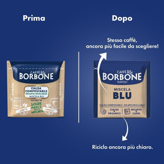 Caffè Borbone 150 Cialde Ese 44 mm Miscela Blu, Cialda Compostabile, Incarto Riciclabile