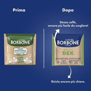 Caffè Borbone 150 Cialde Ese 44 mm Dek Borbone, Cialda Compostabile, Incarto Riciclabile