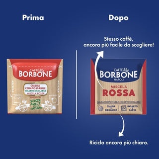 Caffè Borbone 150 Cialde Ese 44 mm Rosse Borbone, Cialda Compostabile, Incarto Riciclabile