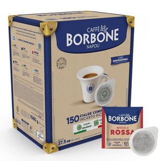 Caffè Borbone 150 Cialde Ese 44 mm Rosse Borbone, Cialda Compostabile, Incarto Riciclabile