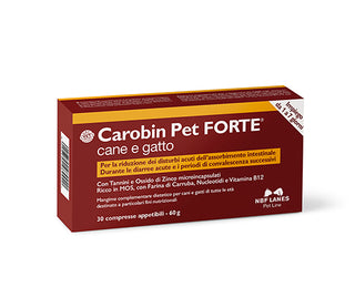 NBF Lanes | Carobin Pet Forte Cane Gatto, 30 Compresse Appetibili, Riduzione Disturbi Acuti dell’Assorbimento Intestinale, Diarree Acute, Convalescenza