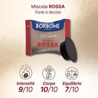 Caffè Borbone 100 Capsule Miscela Rossa Don Carlo, Compatibili Lavazza A Modo Mio®