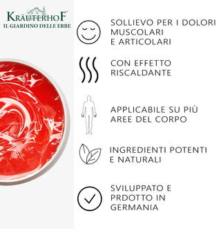 Kräuterhof Balsamo Cavallo Riscaldante, Gel Massaggiante, Per Dolori Muscolari, 500 ml