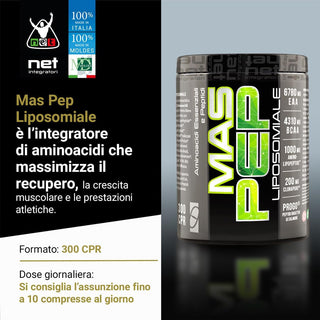 NET MAS PEP LIPOSOMIALE Pre-Intra e Post Workout con EAA Amminoacidi Essenziali e BCAA