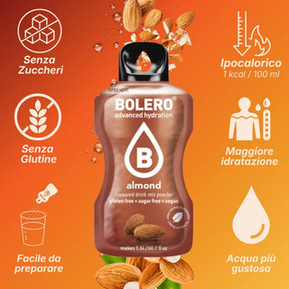 Bolero® 24 Bustine 9 gr, Bevanda Istantanea Solubile, Zero Zuccheri, Almond (Mandorla)