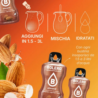 Bolero® 24 Bustine 9 gr, Bevanda Istantanea Solubile, Zero Zuccheri, Almond (Mandorla)