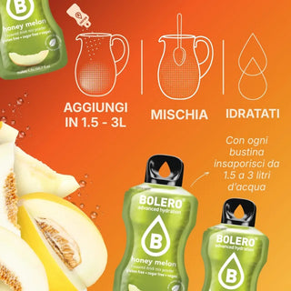 Bolero® 24 Bustine 9 gr, Bevanda Istantanea Solubile, Zero Zuccheri, Honey Melon (Melone giallo)