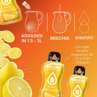Bolero® 24 Bustine 9 gr, Bevanda Istantanea Solubile, Zero Zuccheri, Lemon (Limone)