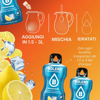 Bolero® 24 Bustine 9 gr, Bevanda Istantanea Solubile, Zero Zuccheri, Lemonade (Limonata)