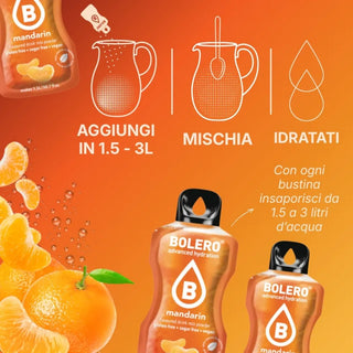 Bolero® 24 Bustine 9 gr, Bevanda Istantanea Solubile, Zero Zuccheri, Mandarin (Mandarino)