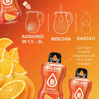 Bolero® 24 Bustine 9 gr, Bevanda Istantanea Solubile, Zero Zuccheri, Orange (Arancia)