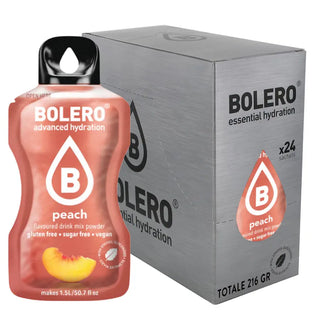 Bolero® 24 Bustine 9 gr, Bevanda Istantanea Solubile, Zero Zuccheri, Peach (Pesca)