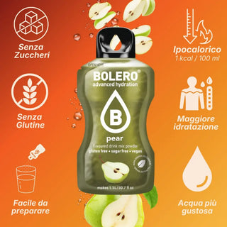 Bolero® 24 Bustine 9 gr, Bevanda Istantanea Solubile, Zero Zuccheri, Pear (Pera)