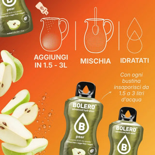 Bolero® 24 Bustine 9 gr, Bevanda Istantanea Solubile, Zero Zuccheri, Pear (Pera)