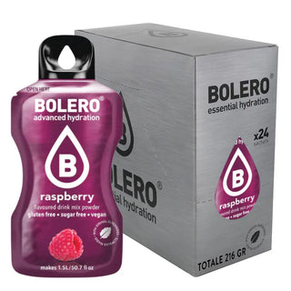 Bolero® 24 Bustine 9 gr, Bevanda Istantanea Solubile, Zero Zuccheri, Raspberry (Lampone)