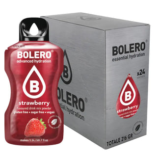 Bolero® 24 Bustine 9 gr, Bevanda Istantanea Solubile, Zero Zuccheri, Strawberry (Fragola)