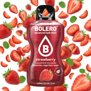Bolero® 24 Bustine 9 gr, Bevanda Istantanea Solubile, Zero Zuccheri, Strawberry (Fragola)