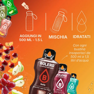 Bolero® 24 Bustine Sticks 3 gr Mix Multi Esotico, Bevanda Istantanea Solubile, Zero Zuccheri