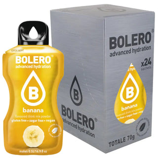 Bolero® 24 Sticks Bustine 3 gr, Bevanda Istantanea Solubile, Zero Zuccheri, Banana
