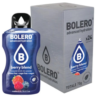 Bolero® 24 Sticks Bustine 3 gr, Bevanda Istantanea Solubile, Zero Zuccheri, Berry Blend (Miscela di frutti di bosco)