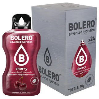 Bolero® 24 Sticks Bustine 3 gr, Bevanda Istantanea Solubile, Zero Zuccheri, Cherry (Ciliegia)