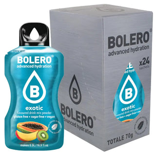 Bolero® 24 Sticks Bustine 3 gr, Bevanda Istantanea Solubile, Zero Zuccheri, Exotic (Esotico)