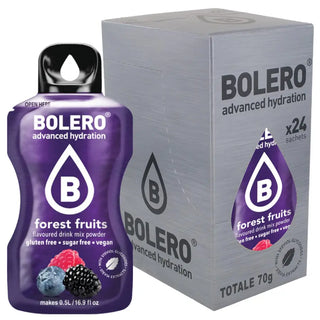 Bolero® 24 Sticks Bustine 3 gr, Bevanda Istantanea Solubile, Zero Zuccheri, Forest Fruits (Frutti di bosco)