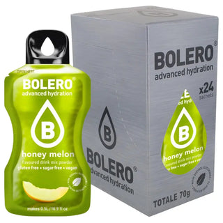 Bolero® 24 Sticks Bustine 3 gr, Bevanda Istantanea Solubile, Zero Zuccheri, Honey Melon (Melone giallo)