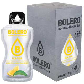 Bolero® 24 Sticks Bustine 3 gr, Bevanda Istantanea Solubile, Zero Zuccheri, Ice Tea Lemon (Tè al Limone)