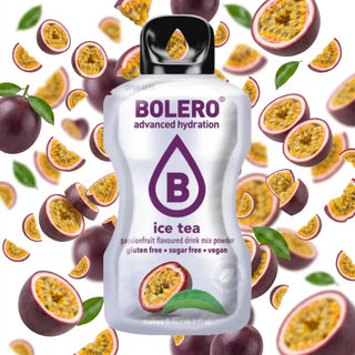 Bolero® 24 Sticks Bustine 3 gr, Bevanda Istantanea Solubile, Zero Zuccheri, Ice Tea Passionfruit (Tè al frutto della passione)
