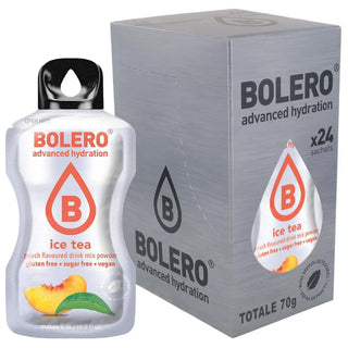 Bolero® 24 Sticks Bustine 3 gr, Bevanda Istantanea Solubile, Zero Zuccheri, Ice Tea Peach (Tè alla Pesca)