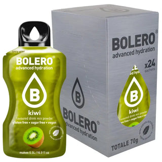 Bolero® 24 Sticks Bustine 3 gr, Bevanda Istantanea Solubile, Zero Zuccheri, Kiwi