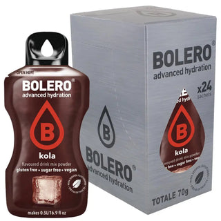 Bolero® 24 Sticks Bustine 3 gr, Bevanda Istantanea Solubile, Zero Zuccheri, Kola (Cola)