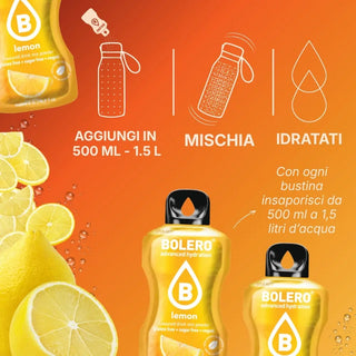 Bolero® 24 Sticks Bustine 3 gr, Bevanda Istantanea Solubile, Zero Zuccheri, Lemon (Limone)
