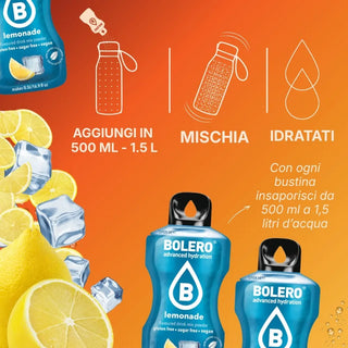 Bolero® 24 Sticks Bustine 3 gr, Bevanda Istantanea Solubile, Zero Zuccheri, Lemonade (Limonata)