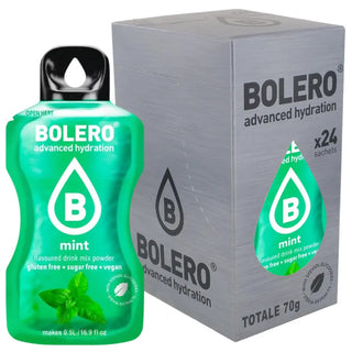 Bolero® 24 Sticks Bustine 3 gr, Bevanda Istantanea Solubile, Zero Zuccheri, Mint (Menta)