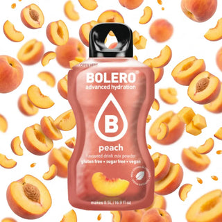 Bolero® 24 Sticks Bustine 3 gr, Bevanda Istantanea Solubile, Zero Zuccheri, Peach (Pesca)